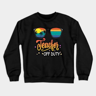 teacher off duty sunglasses beach sunset summer vintage Crewneck Sweatshirt